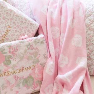 LoveShackFancy Pink Floral blanket / throw